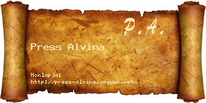 Press Alvina névjegykártya